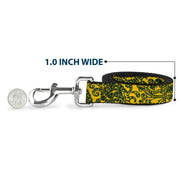 Dog Leash - Bandana/Skulls Gold/Green