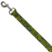 Dog Leash - Bandana/Skulls Green/Gold