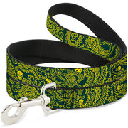 Dog Leash - Bandana/Skulls Green/Gold