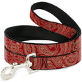 Load image into Gallery viewer, Dog Leash - Bandana/Skulls Scarlet Red/Gold
