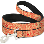 Dog Leash - Bandana/Skulls Gold/Scarlet Red