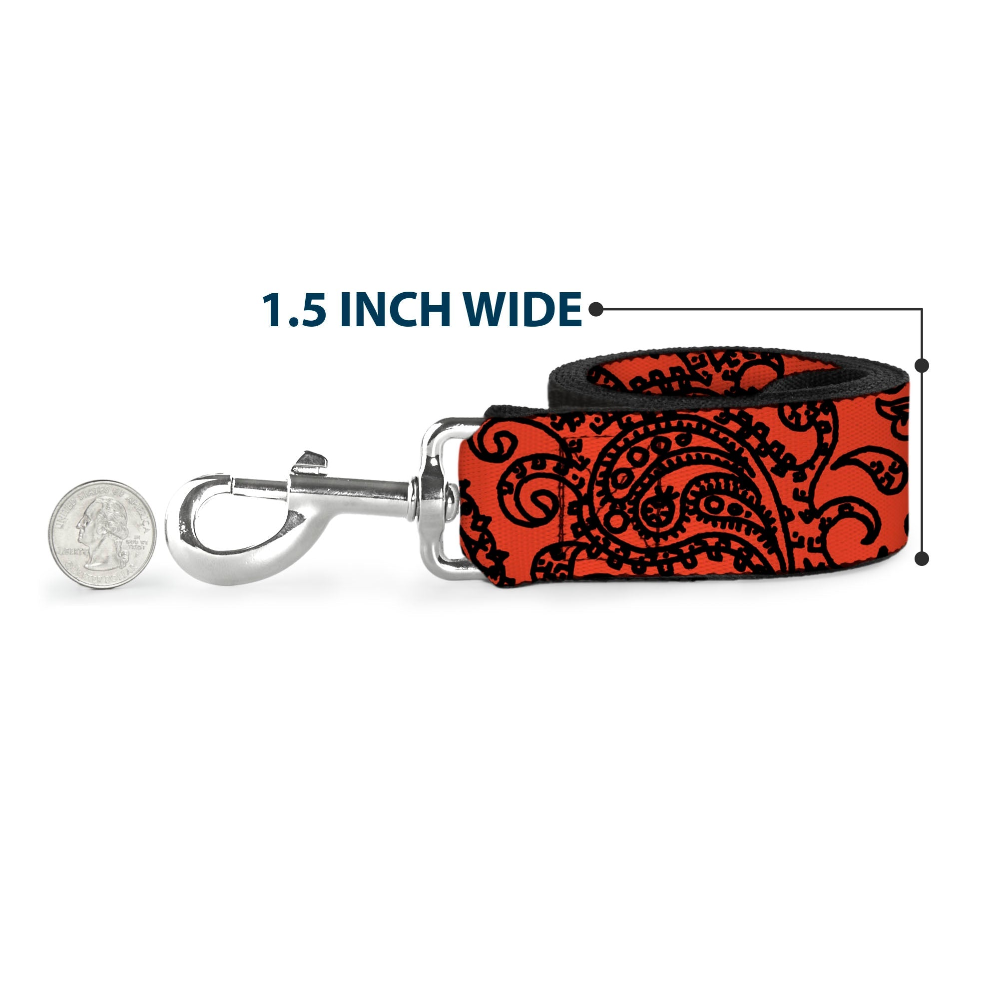 Dog Leash - Bandana/Skulls Orange/Black