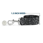 Dog Leash - Bandana/Skulls Silver/Black
