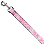 Dog Leash - Bandana/Skulls Pink/White