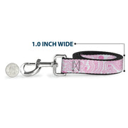 Dog Leash - Bandana/Skulls White/Pink
