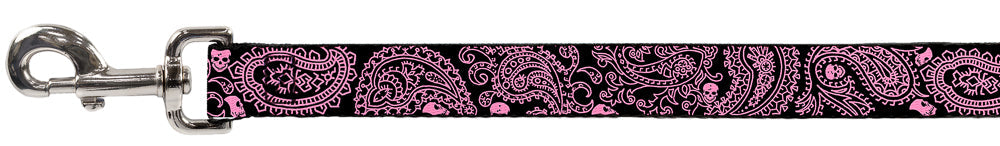 Dog Leash - Bandana/Skulls Black/Pink