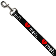 Dog Leash - Broken Heart MEH Black/Red/White