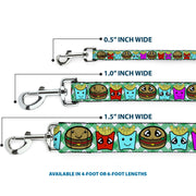 Dog Leash - Burger & Fries Cartoon Straight Green Tablecloth