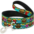 Load image into Gallery viewer, Dog Leash - Burger & Fries Cartoon Straight Green Tablecloth
