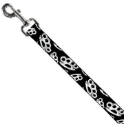 Buckle-Down Dog Leash - Brass Knuckles Black/White