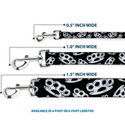 Buckle-Down Dog Leash - Brass Knuckles Black/White