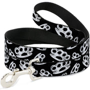 Buckle-Down Dog Leash - Brass Knuckles Black/White