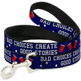 Load image into Gallery viewer, Buckle-Down Dog Leash - Beer Pong BAD CHOICES CREATE GOOD STORIES Blue/White/Red
