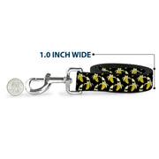 Dog Leash - Banana Peeled w/Sunglasses Black/Yellow
