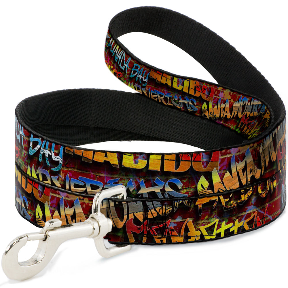 Dog Leash - Beach Tags/Paint Splatter Brick Wall/Beach Scenes