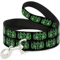 Load image into Gallery viewer, Dog Leash - BD Skulls w/Wings Black/Green
