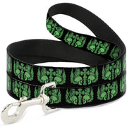 Dog Leash - BD Skulls w/Wings Black/Green