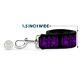 Load image into Gallery viewer, Dog Leash - BD Skulls w/Wings Black/Purple
