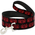 Load image into Gallery viewer, Dog Leash - BD Skulls w/Wings Black/Red
