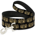 Load image into Gallery viewer, Dog Leash - BD Skulls w/Wings Black/Tan

