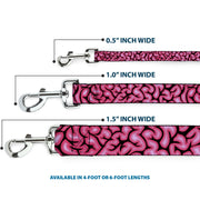 Dog Leash - Brains Black/Pink