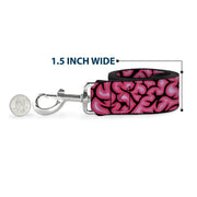 Dog Leash - Brains Black/Pink