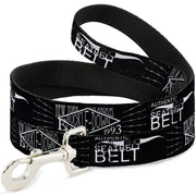 Dog Leash - BD AUTHENTIC SEATBELT BELT NY-LA Black/White