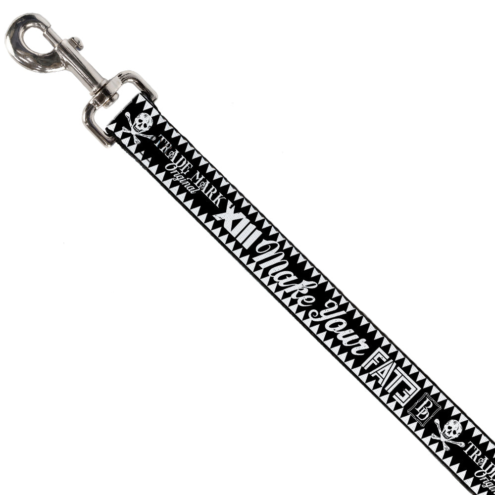 Dog Leash - BD Skull MAKE YOUR FATE Black/White