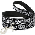 Load image into Gallery viewer, Dog Leash - BD Skull MAKE YOUR FATE Black/White
