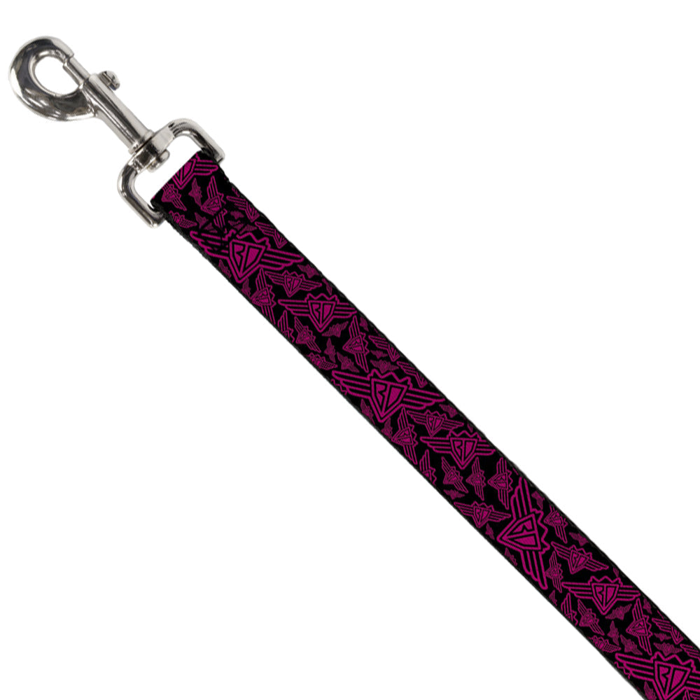 Dog Leash - BD Logo Scattered Black/Fuchsia
