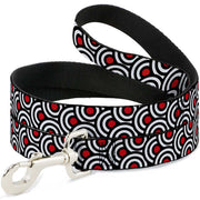 Dog Leash - Bullseye Stacked Black/White/Red