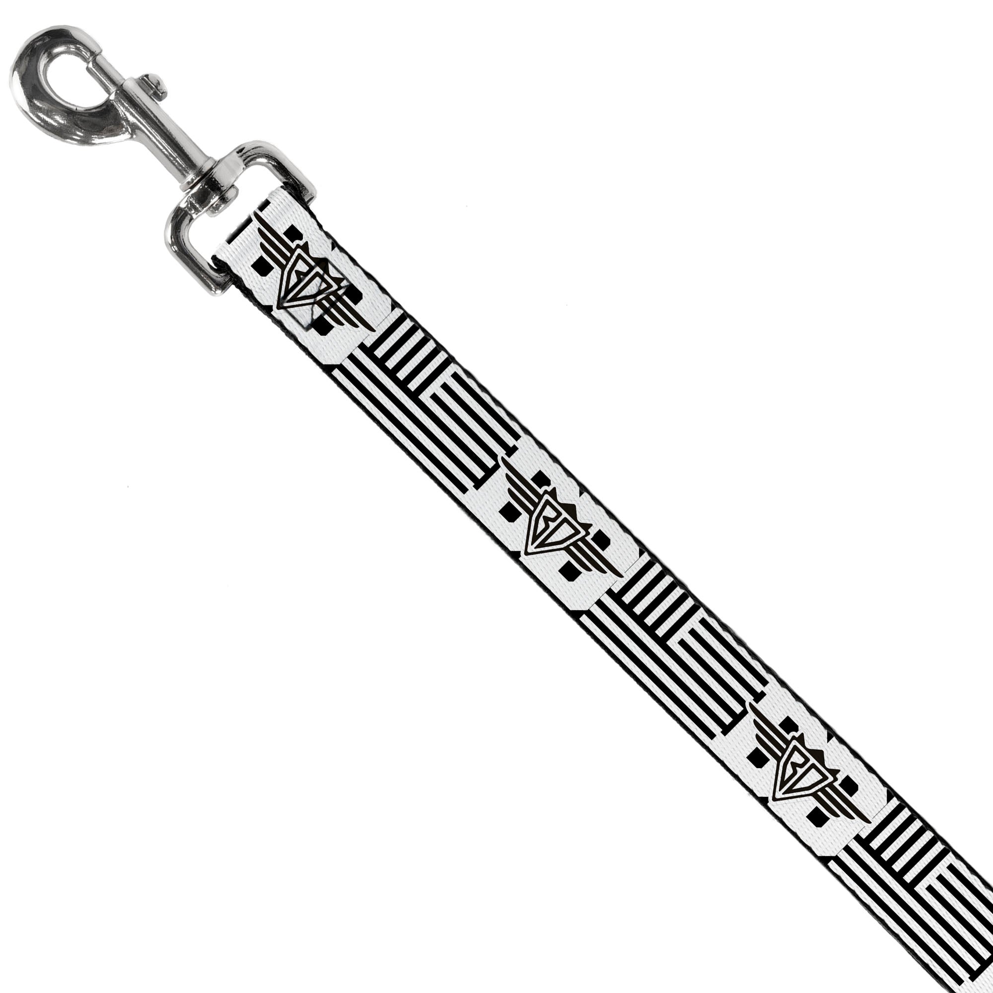 Dog Leash - BD Logo/American Stripe Flag White/Black
