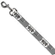Dog Leash - BD Logo/American Stripe Flag White/Black