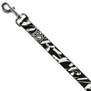 Dog Leash - BD Logo/BUCKLE-DOWN Script Black/White