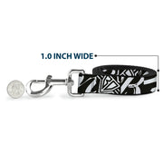 Dog Leash - BD Logo/BUCKLE-DOWN Script Black/White