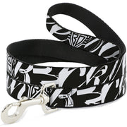 Dog Leash - BD Logo/BUCKLE-DOWN Script Black/White