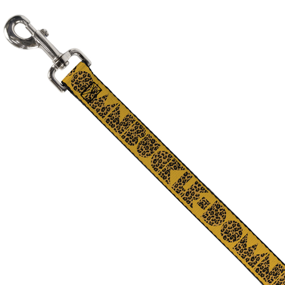 Dog Leash - BUCKLE-DOWN Shapes Gold/Leopard Brown