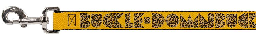 Dog Leash - BUCKLE-DOWN Shapes Gold/Leopard Brown