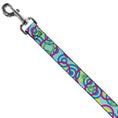 Load image into Gallery viewer, Dog Leash - Bullseye Stacked Swirl Blues/Green/Yellow/Pink
