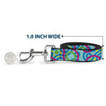 Load image into Gallery viewer, Dog Leash - Bullseye Stacked Swirl Blues/Green/Yellow/Pink
