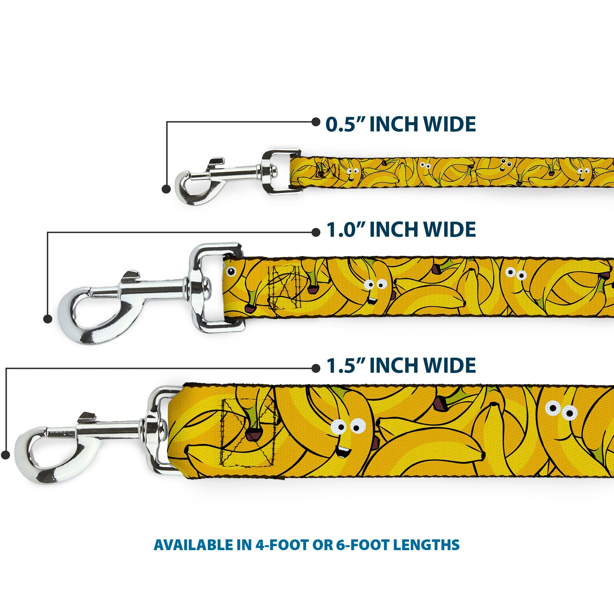 Dog Leash - Bananas Stacked Cartoon Yellows