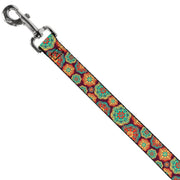 Dog Leash - Boho Mandala Burgundy/Yellow/Turquoise/Orange