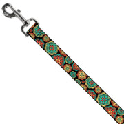 Dog Leash - Boho Mandala Black/Yellow/Turquoise/Orange