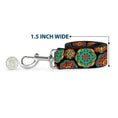 Load image into Gallery viewer, Dog Leash - Boho Mandala Black/Yellow/Turquoise/Orange
