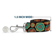 Dog Leash - Boho Mandala Black/Yellow/Turquoise/Orange