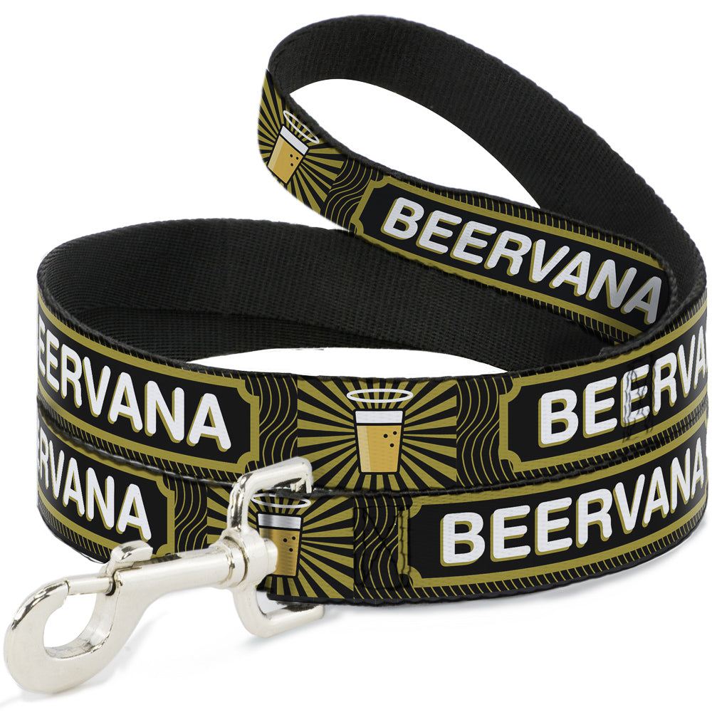 Buckle-Down Dog Leash - Beer Pint/BEERVANA Rays/Waves Black/Olive