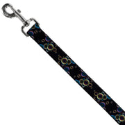 Dog Leash - Bubbles Black/Iridescent Multi Color