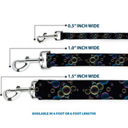 Dog Leash - Bubbles Black/Iridescent Multi Color