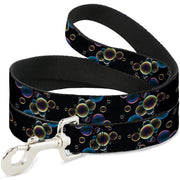 Dog Leash - Bubbles Black/Iridescent Multi Color