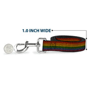 Dog Leash - Burlap Texture Rainbow
